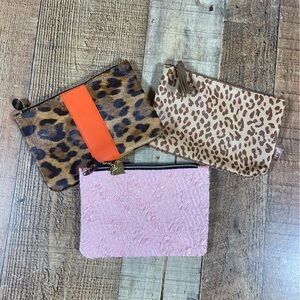 Ipsy Leopard Animal Print Cheetah Patterned Pink Makeup Cosmetic Bag Bundle